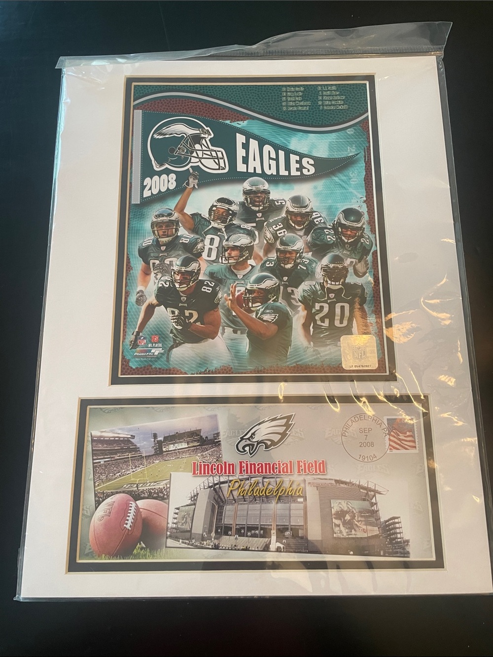 Philadelphia Eagles Matted Photo with envelope 2008 Eagles New
